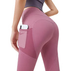 Training Leggings with Pockets for Women - High Elastic Yoga Pants Tummy Control High Waist 4-Way Stretch Gym Workout  Athletic