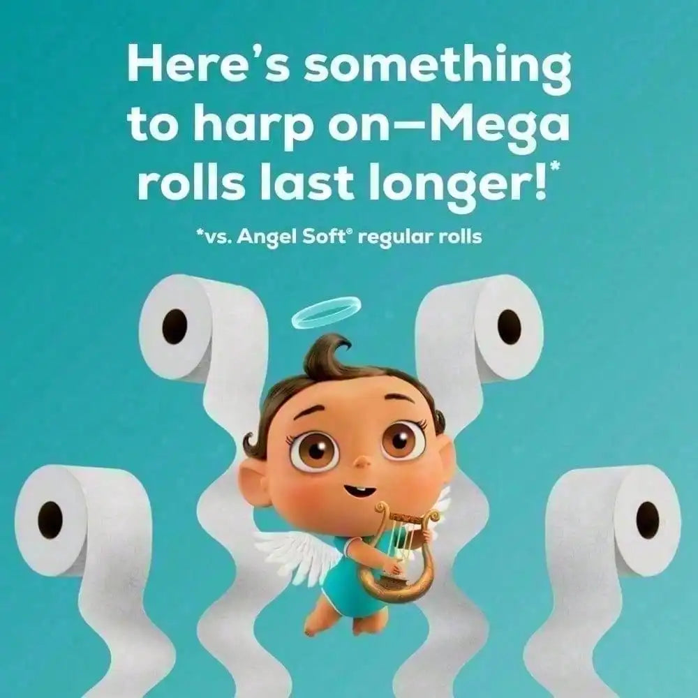 Angel Soft 2-Ply Toilet Paper, Ultra Soft & Strong, 320 Sheets Per Roll, Durable Bathroom Tissue For Daily Use