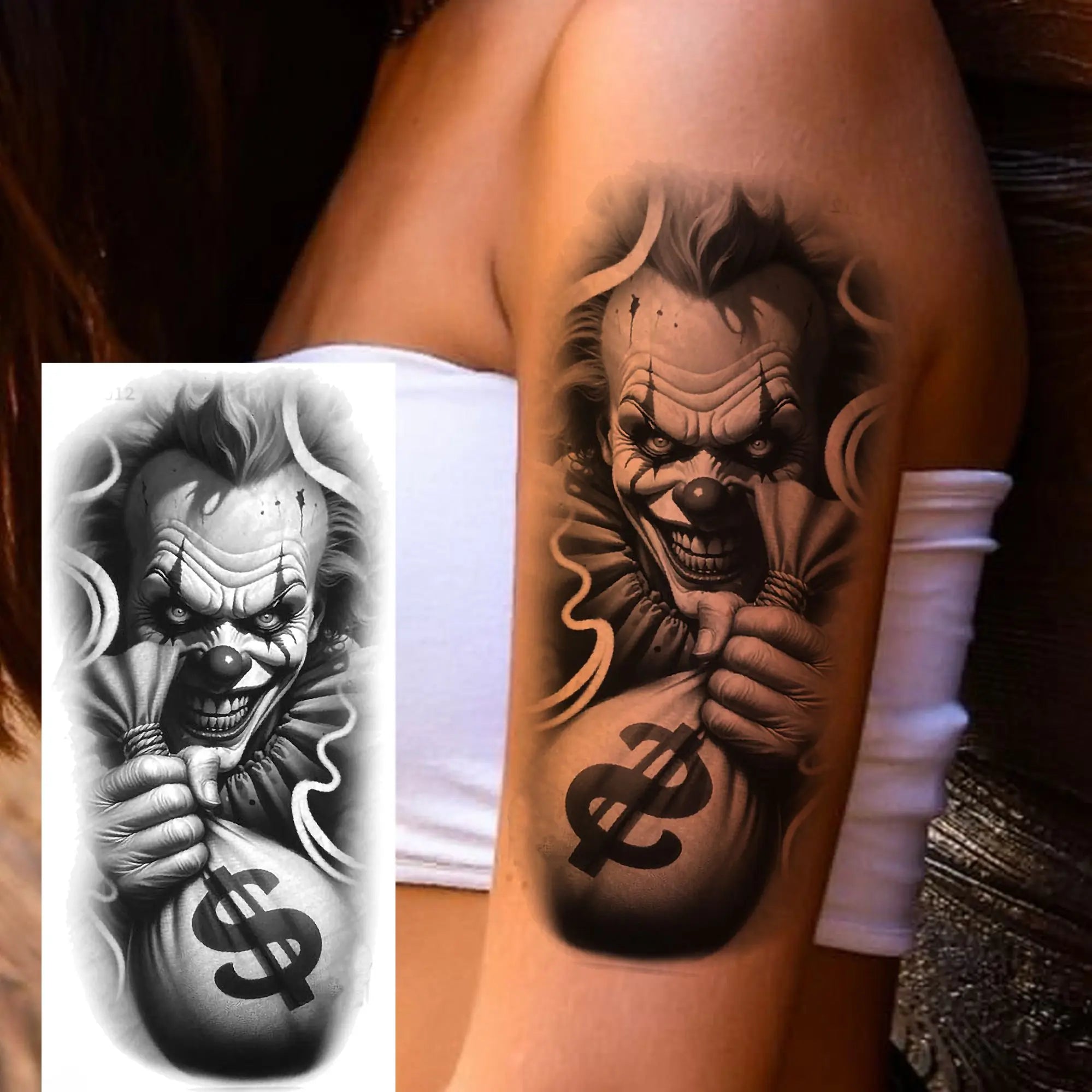 1 Sheet Trendy Cool Robber Gangster Temporary Tattoos For Adults Bad Guy Rebel Tatoos Waterproof Realistic  Fake Tattoo Stickers
