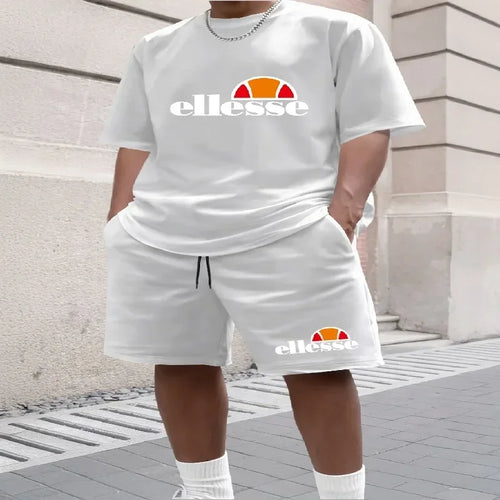 2026New Men's Summer Short Sleeved T-shirt Set Fashion Two-piece Sportswear Casual Shorts Sportswear Men's Sportswear Set