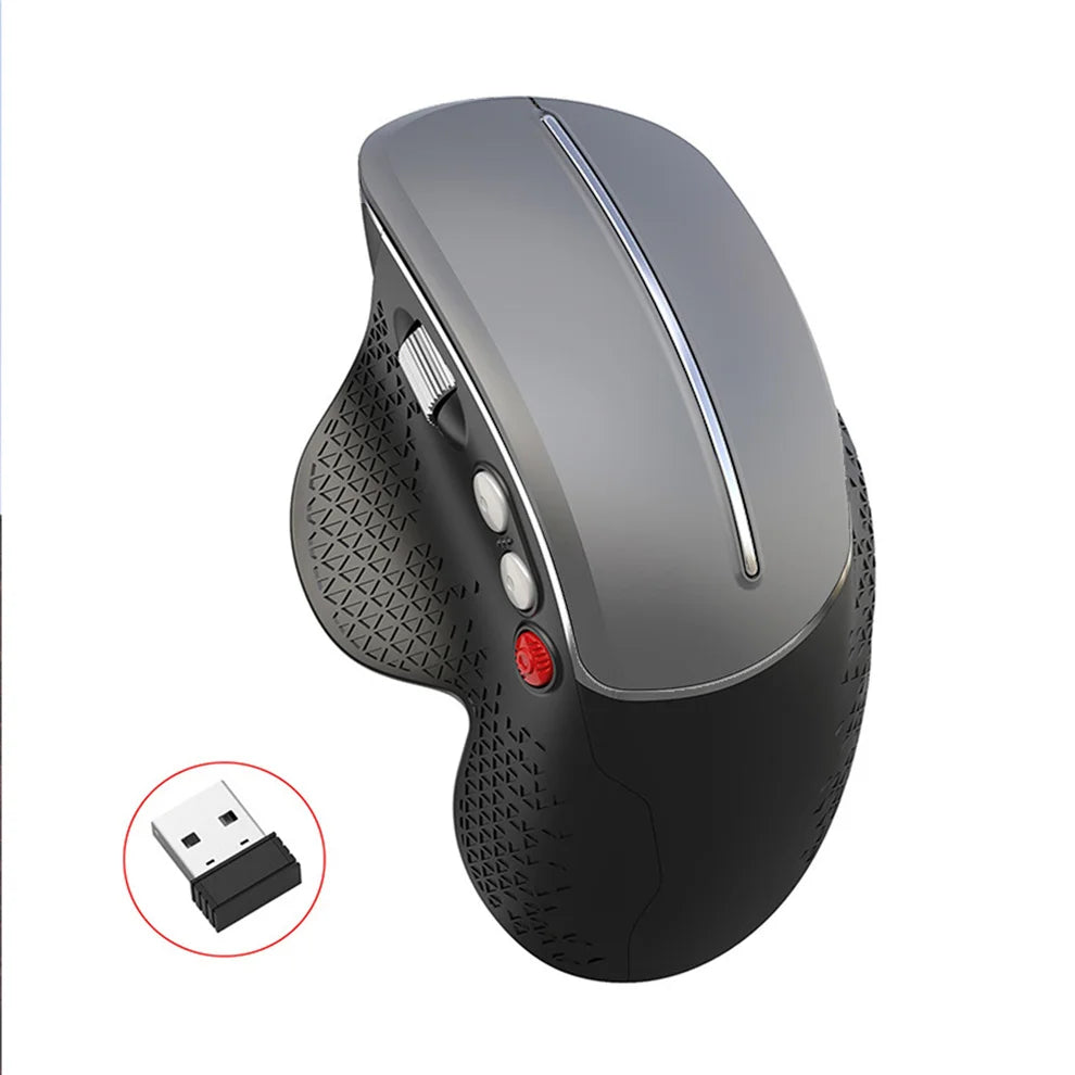 Wireless Ergonomic Vertical Mouse USB Wireless Mouse Side Roller Slient Click Mouse for Computer Laptop