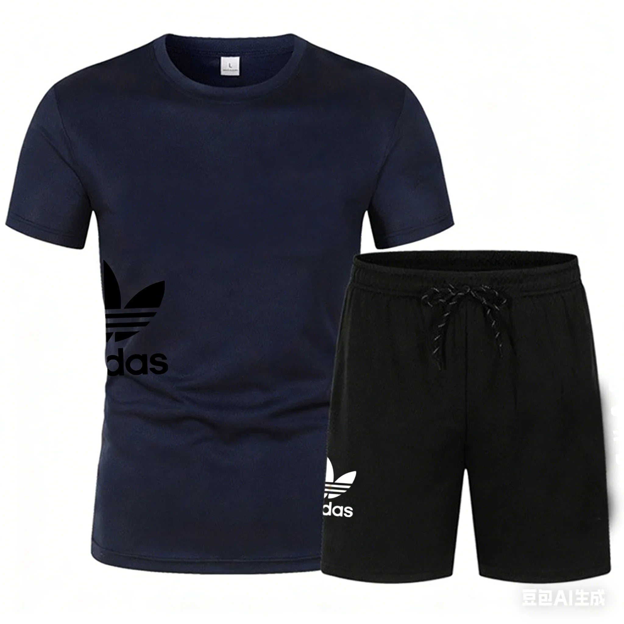 Comfortable and breathable men's summer fashion trend casual sports two-piece set (2026 model): short-sleeved T-shirt + shorts