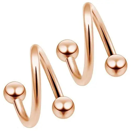 1Pair  Surgical Steel Spiral Twisted Lip Ring Nose Rings 16 Gauge Ear Cartilage Helix Piercing Body Accessories Jewelry