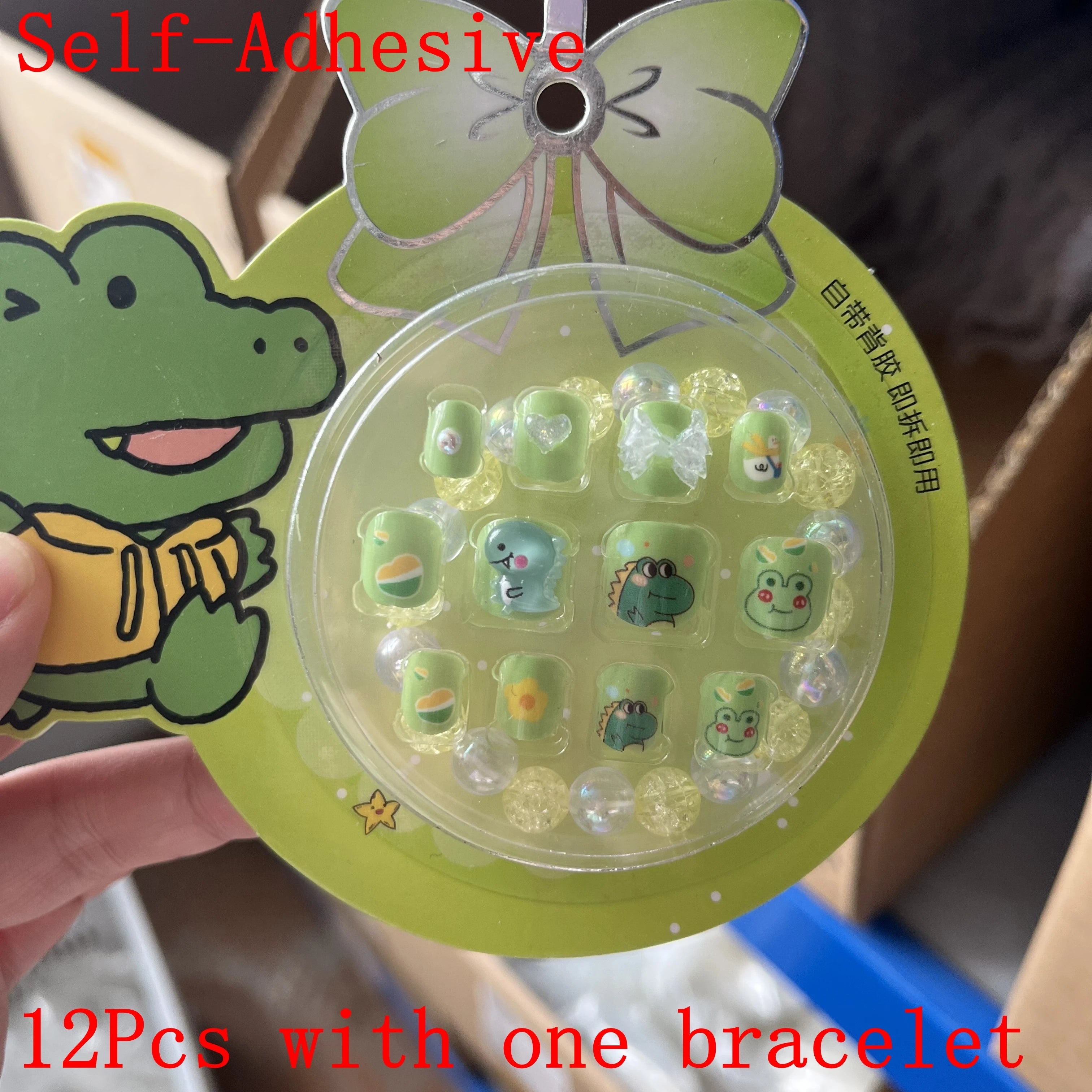Children Press on Nails,24 Pcs Fake Nails Tips for Kids Acrylic Nails Pre-glue Full Cover Short False Nails Cute Fingernails