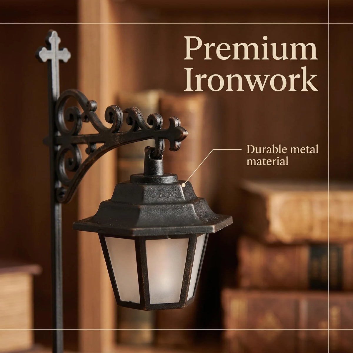 Gothic Retro Metal Halloween Wall Mount LED Reading Lamp Vintage Bookshelf Night Light Indoor Bedroom Home Wall Decor Ornament