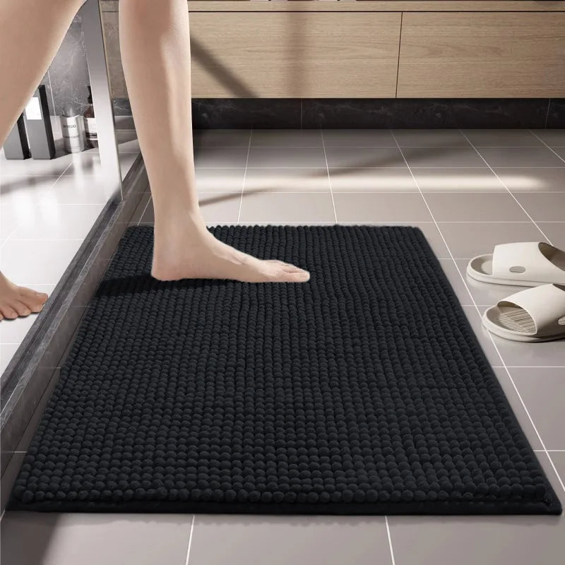 Chenille Bath Mat Water Absorbent Non Slip Rug for Bathroom Toilet Kitchen Doorway Anti Skid Floor Mat Shower for Bathroom