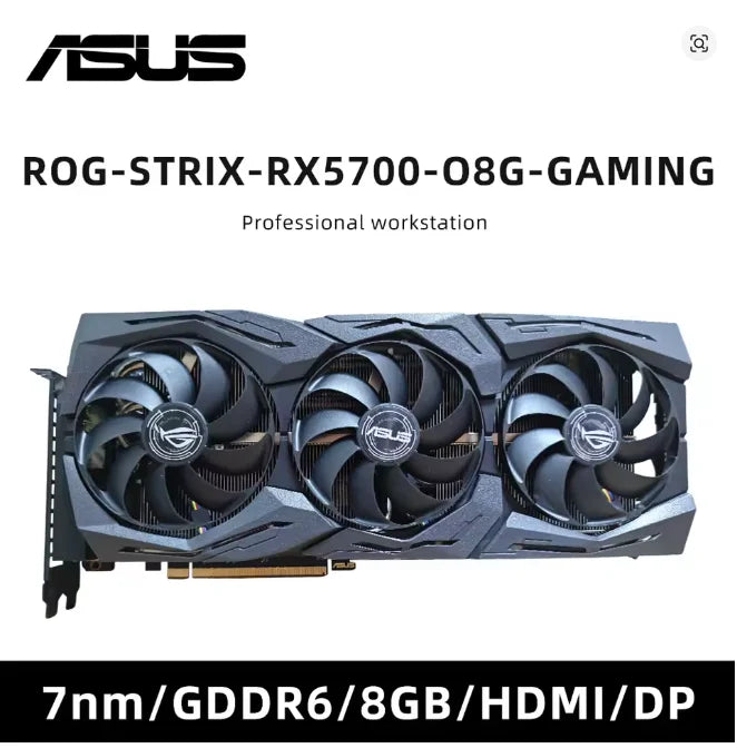 ASUS AREZ STRIX RXVEGA64 O8G GAMING & ROG STRIX RX570 04G GAMING & ROG STRIX RX5700 O8G GAMING & RX5700 8G graphics card