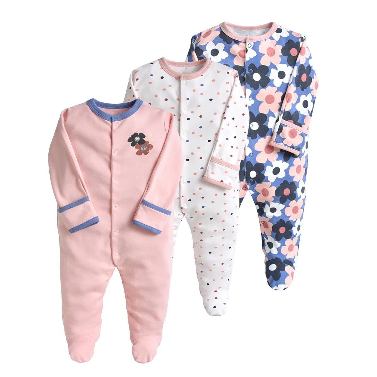 Brand Newborn Babies Clothes Infant Baby Boys Girls Romper Cotton Long Sleeve Pajamas Jumpsuit Toddler Clothes Outfits 3Pcs/Lot