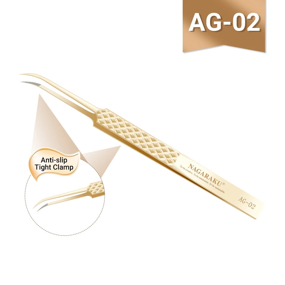NAGARAKU Precision Fiber Tip Tweezer for Eyelash Extensions Professional Eyelash Tweezers Antistatic Straight