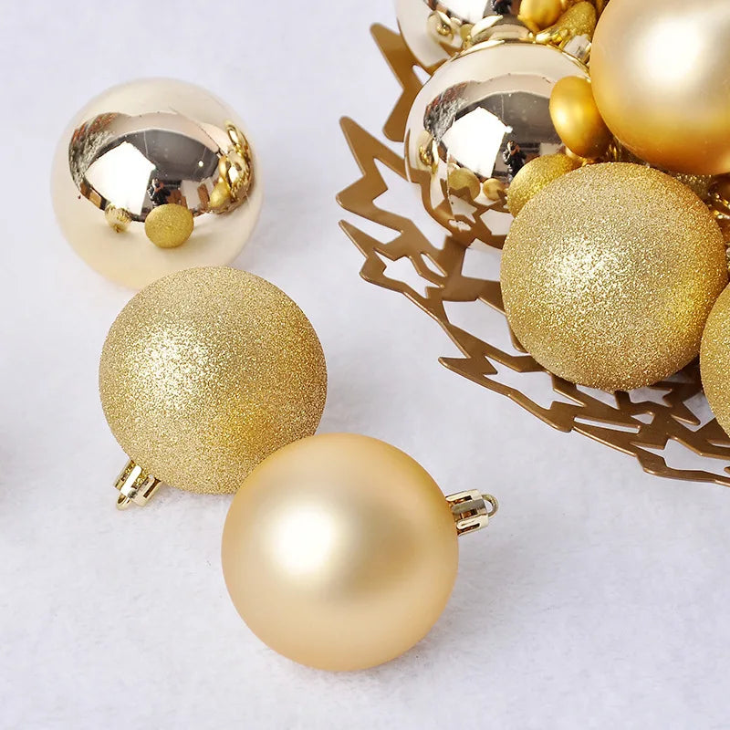 DIY 24PCS 3/4/6CM Christmas Balls Big Ball Christmas Tree Pendant Ornament Party Decor New Year Navidad Christmas Decor Gift