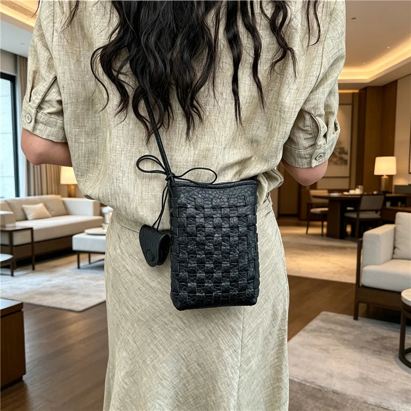 Women's Bag PU designer luxury bags woman 2026 Shoulder bags Fashion niche woven minimalist crossbody bag Wallet