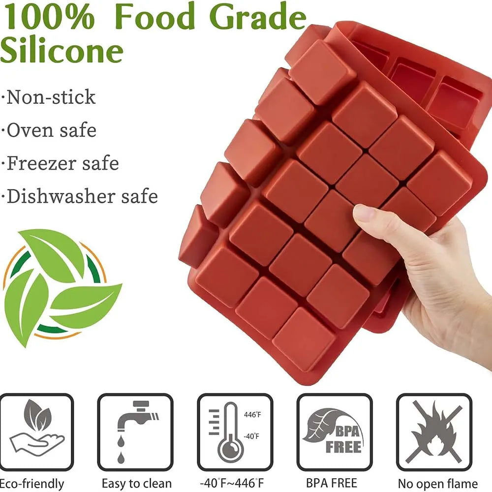 40 Cavity Square Silicone Mold Mini Candy Chocolate Gummy Ice Cube Jelly Truffles Pralines Ganache Moulds Cake Decorating Tools