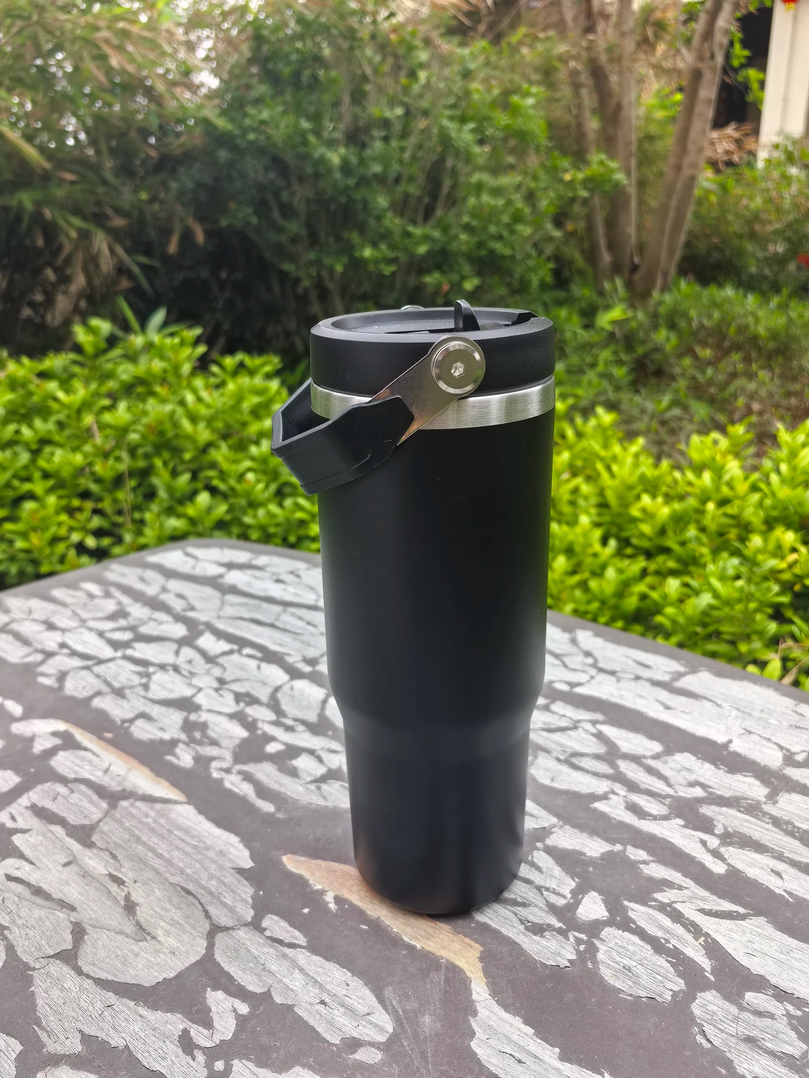 30oz Stainless Steel Vacuum Insulated Tumbler with Handle Straw for Travel Outdoor