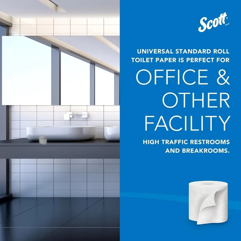 100% Recycled Fiber Bulk Toilet Paper 2-Ply White 80 Rolls Individually Wrapped 473 Sheets Per Roll
