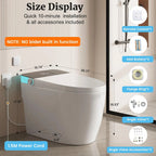 Smart Toilet with Elongated Heated Seat, Auto Flush, Manual Soft-Close Seat & Lid, Night Light, Electric Tankless,Customized
