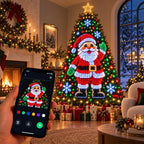 DIY Pixel Light Show Smart Animated Christmas Tree Lights USB Powered with Star Topper LED String Lights Waterfall Lights