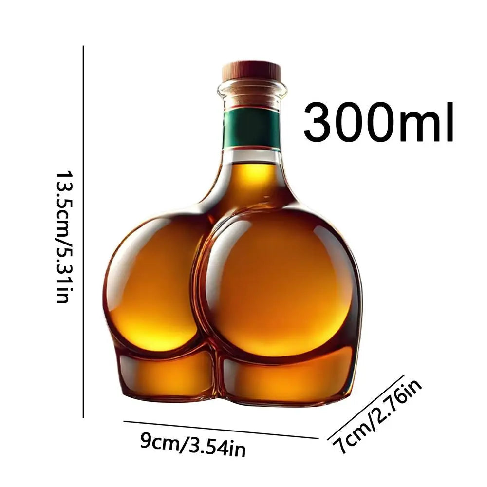 300ml Retro Peach Shaped Whiskey Bottle High Borosilicate Glass Novelty Fun White Wine Container Collectible Home Bar Decor Gift