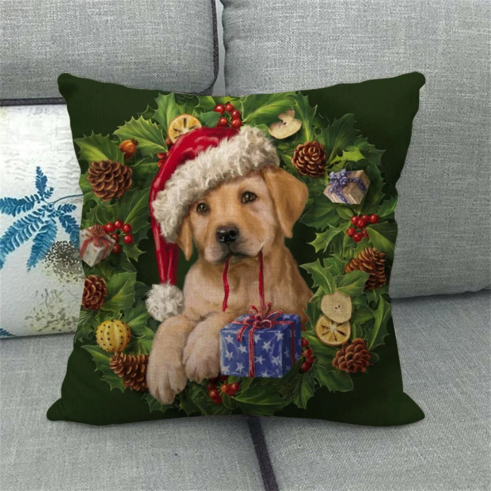 45CM Merry Christmas Cushion Cover Pillowcase 2023 Christmas Decorations for Home Ornament Happy New Year Christmas Decor 2022