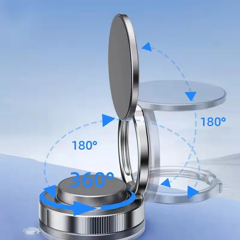 Newest 360 Degree Rotating Magnetic Mobile Phone Holder Vacuum Suction Cup Strong Magnetic Adsorption Car Phone Stand