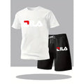 Summer Men's Casual Fashion Sportswear Short Sleeved T-Shirt Set Beach Print Jogging Co-ords Trendy Hot Item