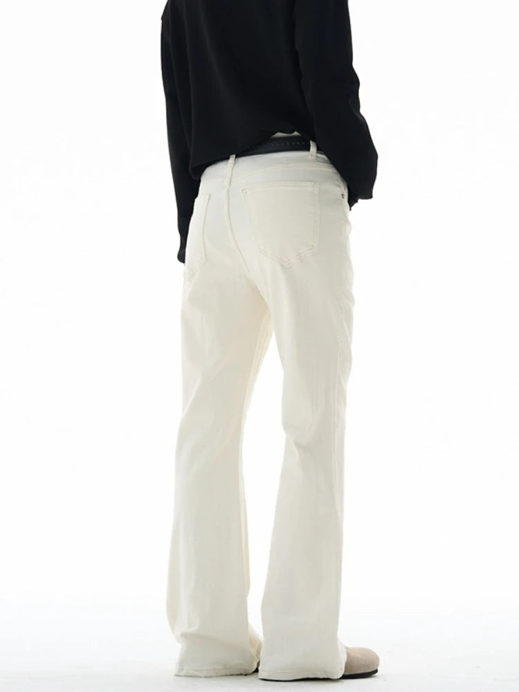 Men's Flared Pants Solid Stretch New Slim Wide Legs Fashion Trousers Hip Hop Casual Hippie Pants Male Streetwear