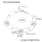 Stainless Steel Chain Necklace Bracelet For Women 18k Gold Plated Waterproof Non Tarnish Women's Bracelets Necklaces Jewelry Set