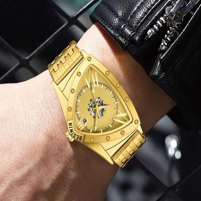 Men Watches Unique Design Top Brand Luxury Men's Wrist Watches Quartz Wristwatch Fashion Male Clock Stainless Steel Band