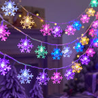 10m 80leds Stright Lights For Room Hanging Home Decoration Christmas Snowflake LED String Lights Indoor Festive Decoration