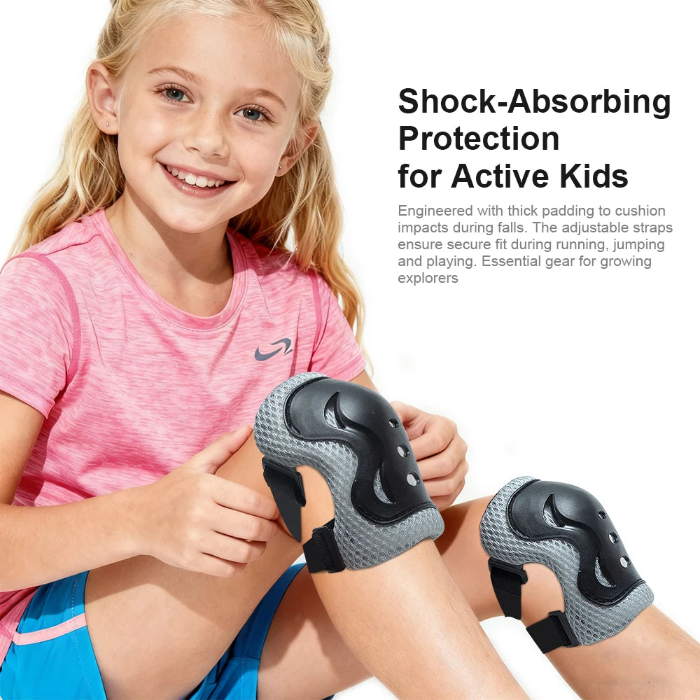 7 Pcs Kids Bike Helmet & Pads Set, Adjustable Protective Gear for Toddler Girls Boys 3-10 Years, for Biking, Skateboard, Scooter
