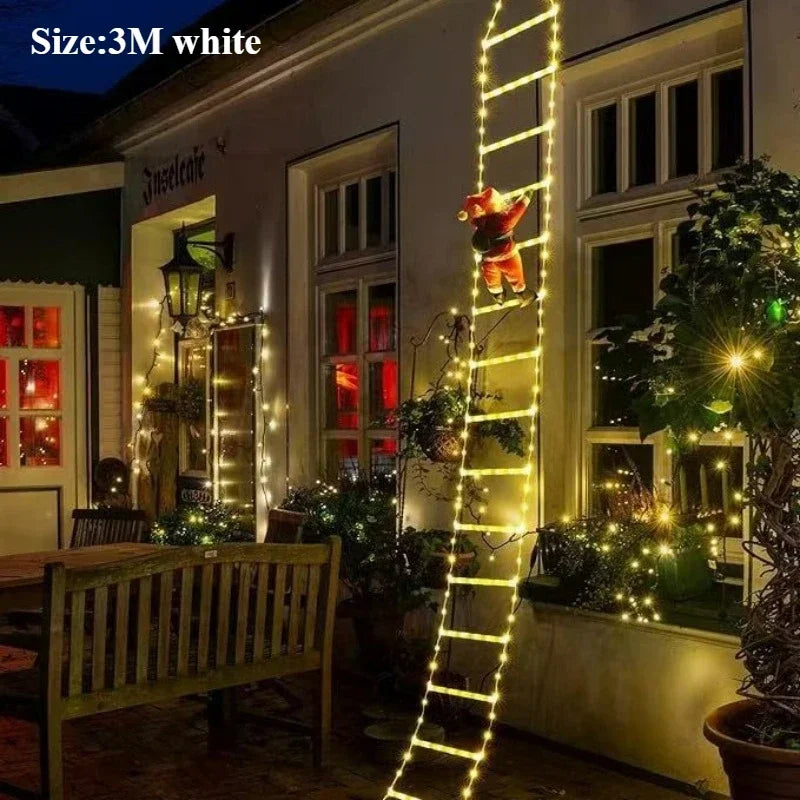 Christmas Decoration 2027 Glowing Santa Claus Climbing Ladder Room Decoration Home Outdoor Garden Cristmas Tree Ornement Gift