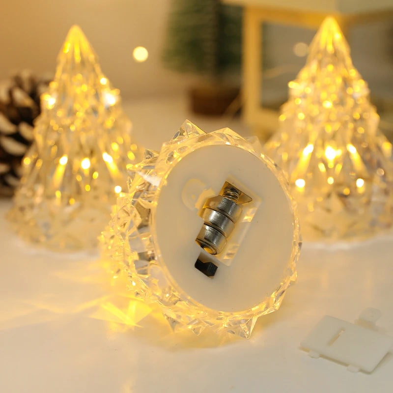 1/2Pcs LED 8.5cm Flameless Christmas Tree Shape Candle Light for Home Party Christmas Decoration New Year Gift 2025 Navidad