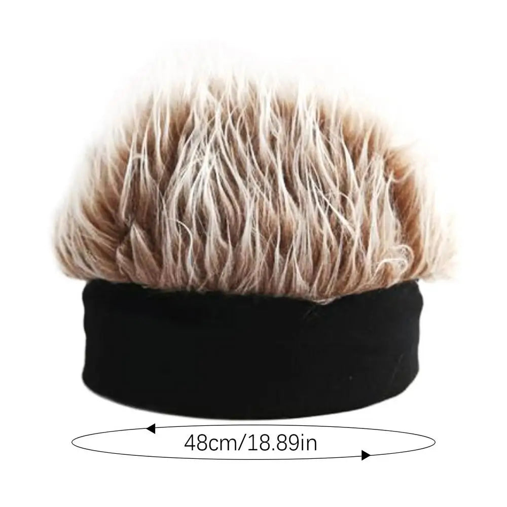 Hat with Wig Knitted Spiked Hairs Realistic Hip Hop Wig Hat Men Women Cold Weather Hats for Daily Wear Party Cosplay