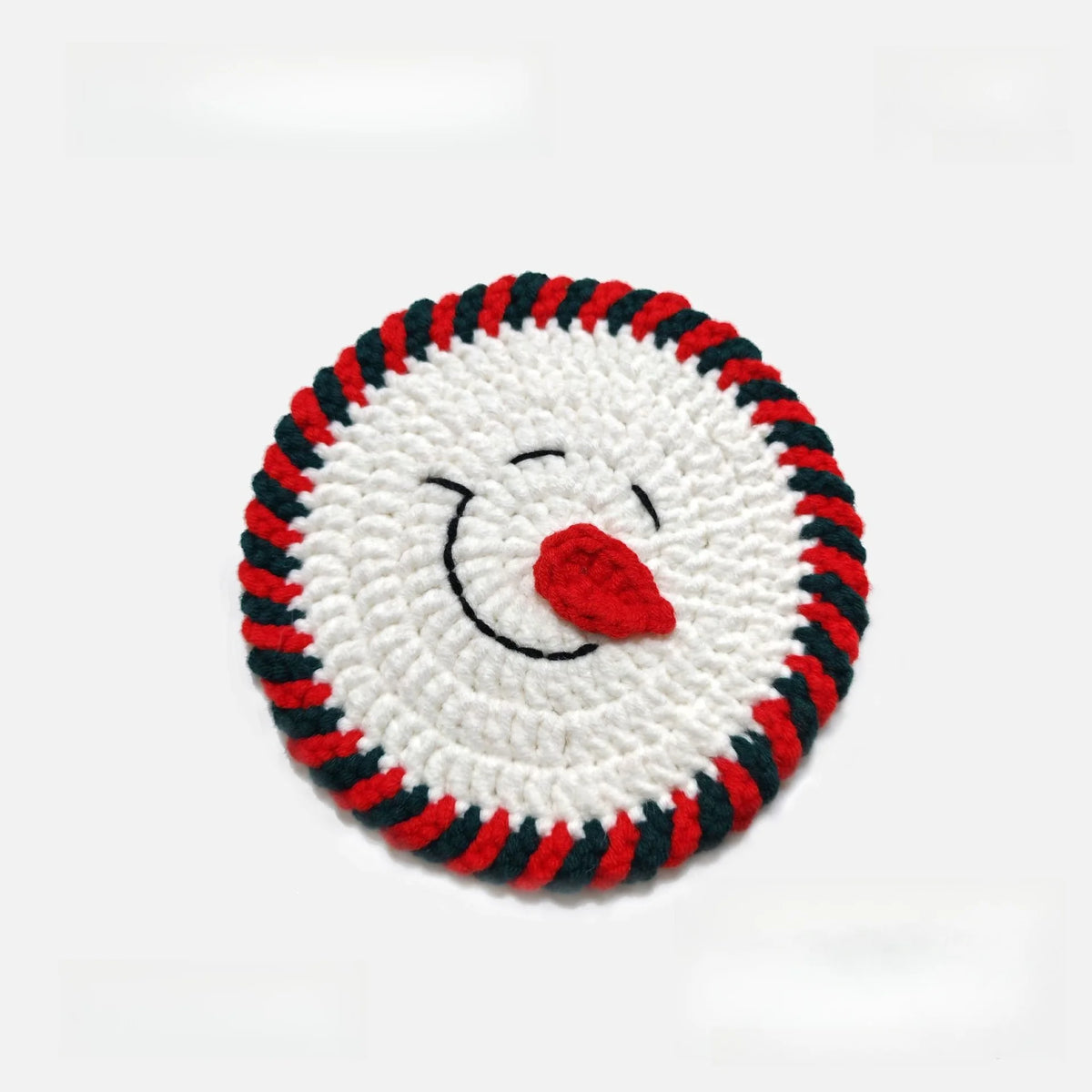Christmas Santa Coasters Handmade Crochet Mug Mats Set Holiday Table Decoration Gift for Her Christmas Decorations for Home