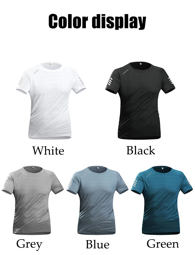 2026 Running T-Shirt Reflective Summer Breathable Short-Sleeved Quick-Drying Fitness Jogging Short-Sleeved Sports Short-Sleeved