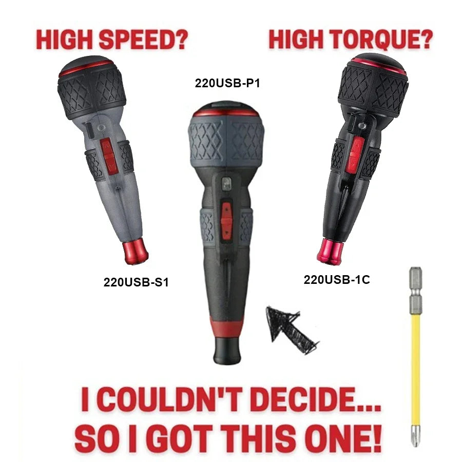 VESSEL Multifunction Cordless 3.6V Lithium Hoist Handle Screwdriver Set 220USB-6C 220USB-1C 220USB-S1 220USB-P1