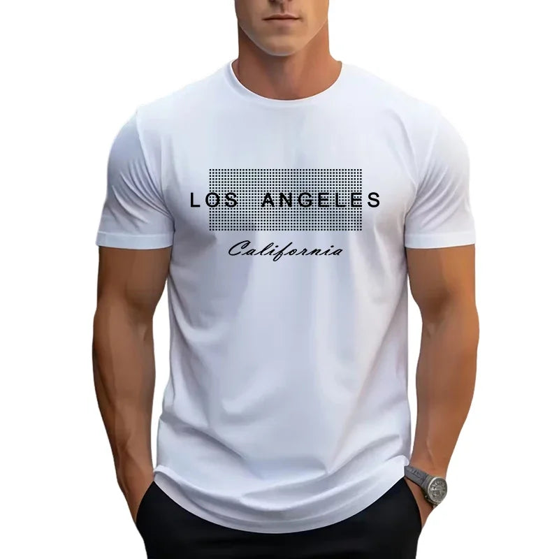 2026 Summer New Men's T-shirt High Quality 100% Cotton Pure Color Tees Urban Casual Fashion Short Sleeve O-neck Top Streetwear
