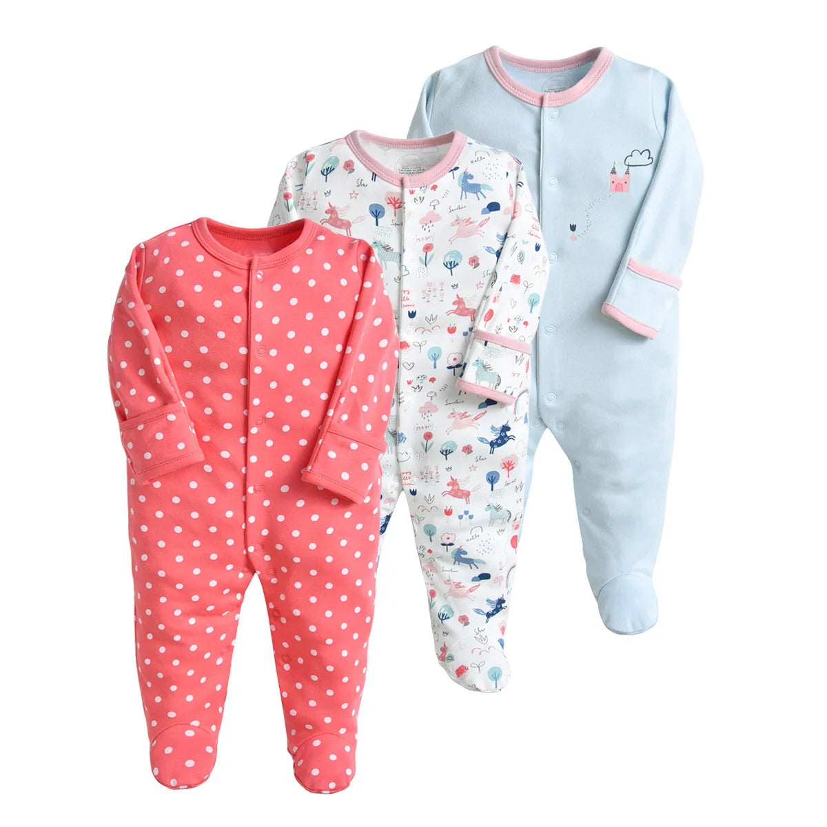 Brand Newborn Babies Clothes Infant Baby Boys Girls Romper Cotton Long Sleeve Pajamas Jumpsuit Toddler Clothes Outfits 3Pcs/Lot