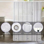 1pc Waterproof Clear Crystal Shower Curtain Liner with Bottom Magnets, Plastic Bathroom Curtain for Bathtubs Bathroom Partitions