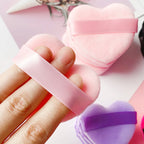 7Pcs Dual-use Makeup Powder Puff Super Soft Velvet Cosmetic Sponges Heart Shape Puffs For Contouring, Eye Corners Air Cushion