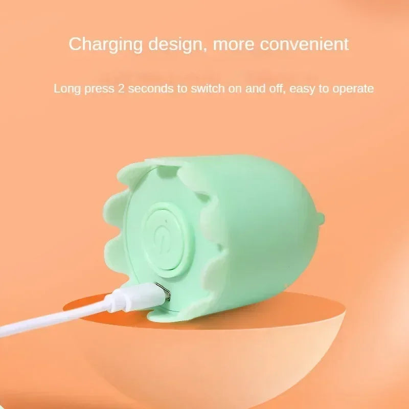 Interactive Electric Cat Toy USB Intelligent Rolling Ball Interactive Toys Funny Stick Silicone Rotate Mouse Tail Kitten Teaser