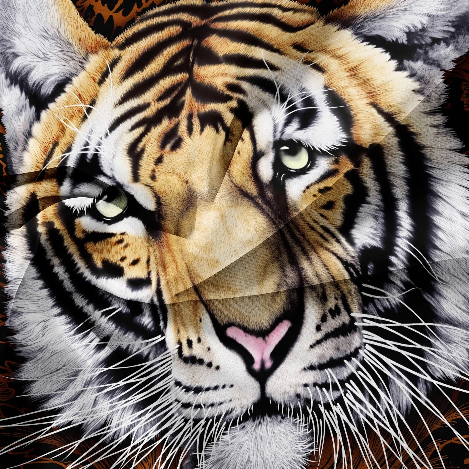 3pcs Black Tiger Face Duvet Cover Set,Wild Animal Bedding,Suitable For Family Bedrooms, Hotels, And Dormitories