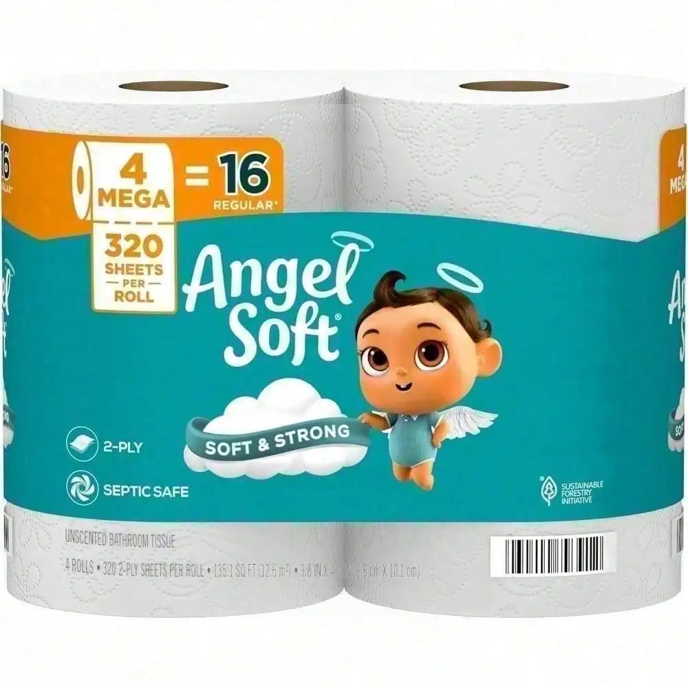 Angel Soft 2-Ply Toilet Paper, Ultra Soft & Strong, 320 Sheets Per Roll, Durable Bathroom Tissue For Daily Use