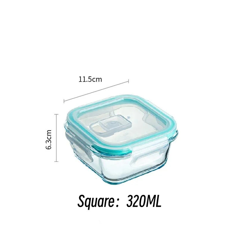 High Borosilicate Glass Lunch Bento Box Microwave Oven Separate Fresh-keeping Bowl Sealed Box Food Storage Containers Crisper
