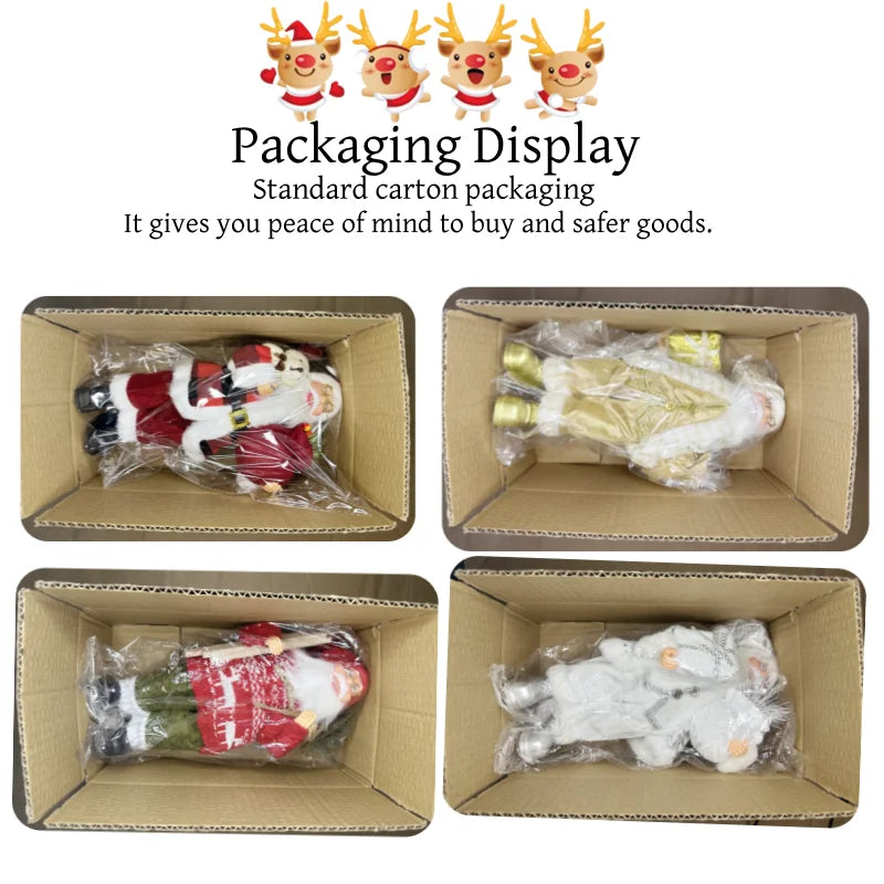 Christmas Theme Home Decorations Santa Claus doll Decoration Supplies 30 cm Standing Santa Claus