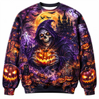 2026 New Pumpkin Skeleton Graphic Halloween Sweatshirts Fashion Holiday Wear Unisex Crew Neck Sweater Loose Streetwear Pullovers