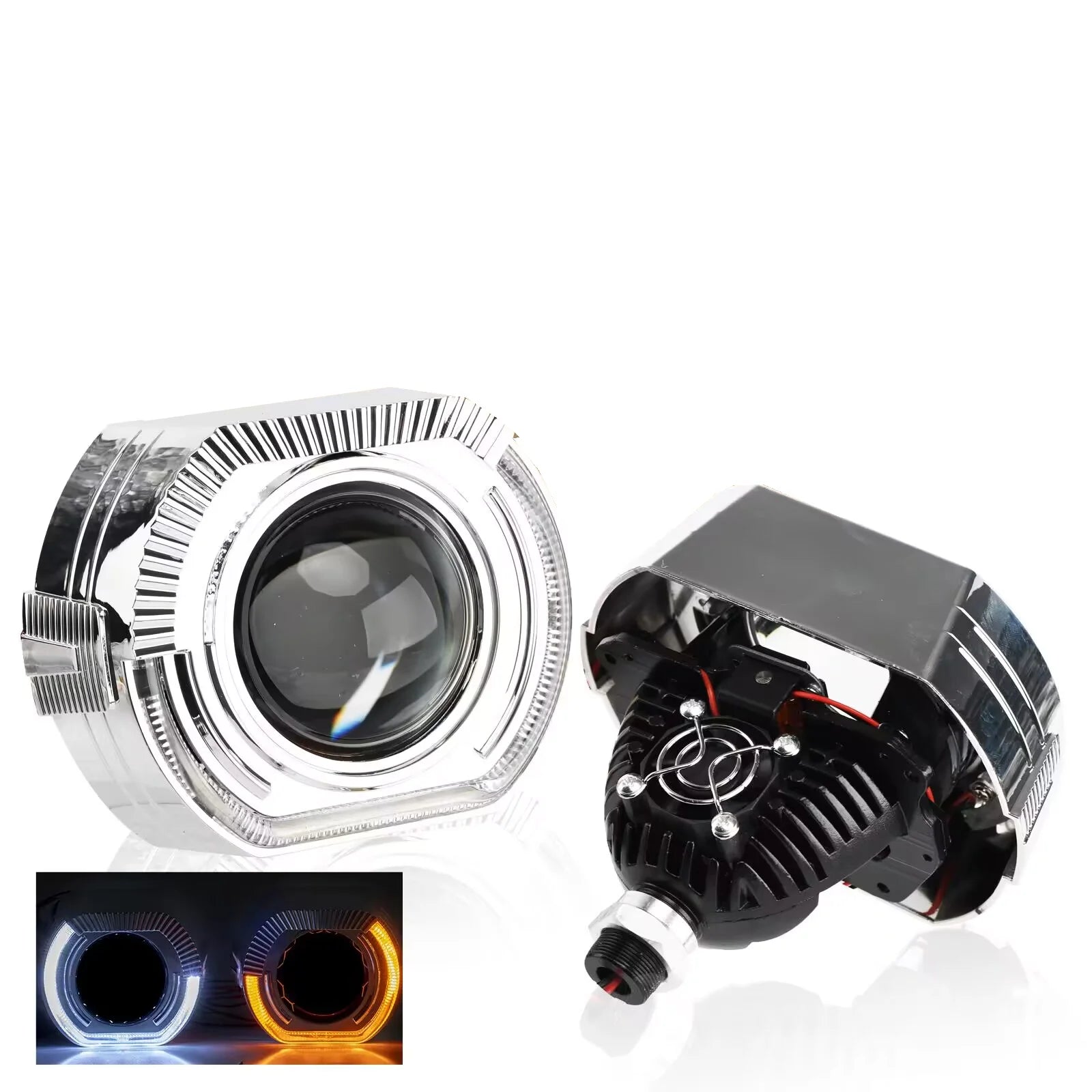 90W 2 PCS 3.0 Inch Blue Bi LED Projector Lens Universal Headlight Retrofit For H1 H4 H7 H11 Auto Light Headlamp Car Accessory