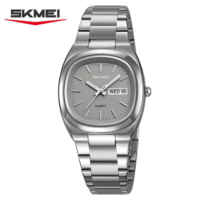 SKMEI 2420 New Women's Business Steel Clock Fashion Quartz Calendar Week Women's Luxury Watch Casual Men's Watch Dress часы