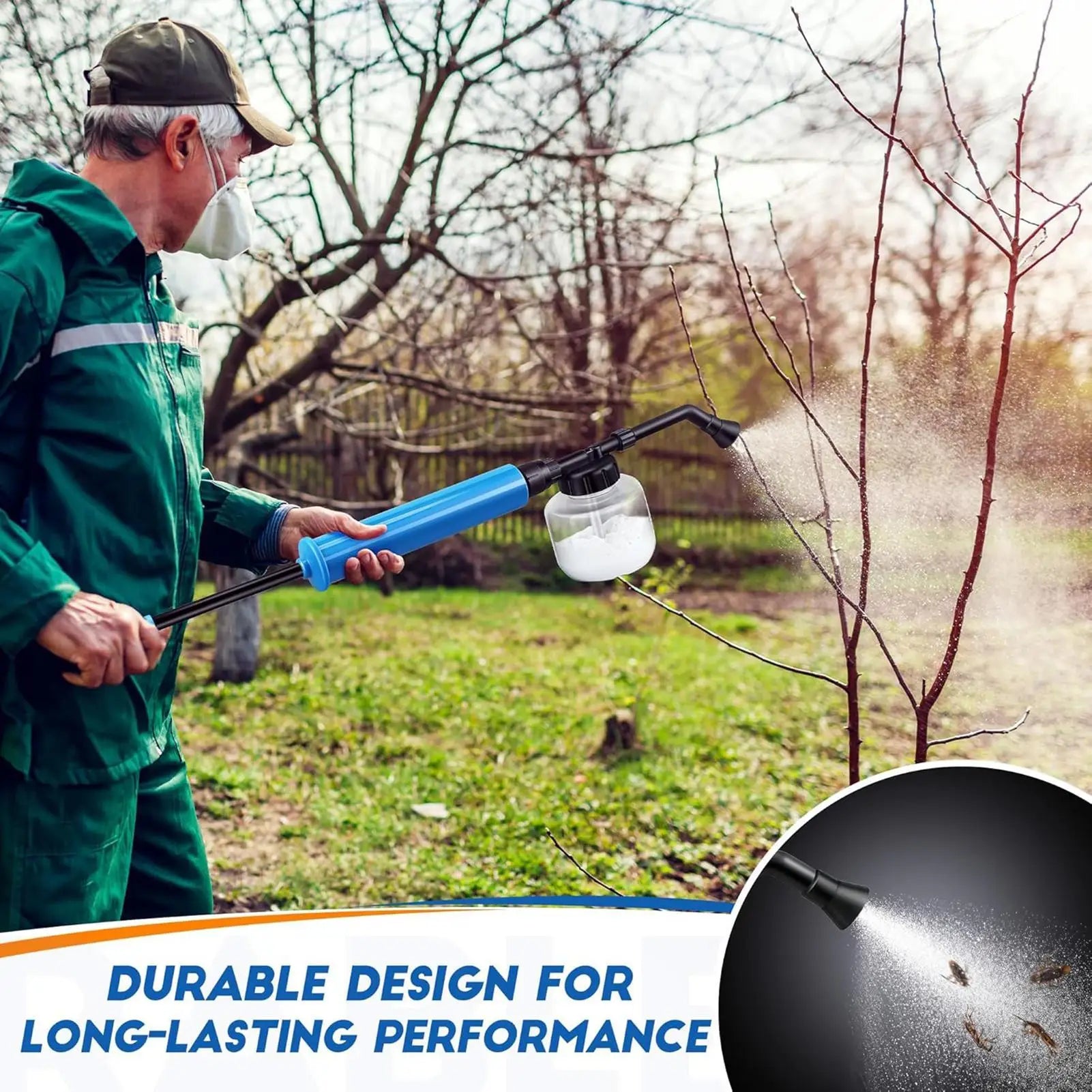 Garden Powder Applicator Portable Powder Duster Applicator for Plants Multi-Functional Diatomaceous Earth Sprayer Gardening