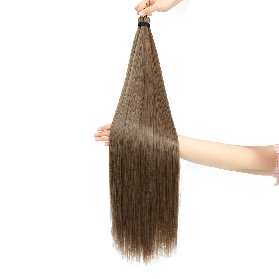 300g 3Pcs/Lot 28Inch Straight Crochet Braids White Blonde 613#Ombre Brown 6# Bio Protein Synthetic Hair Extensions