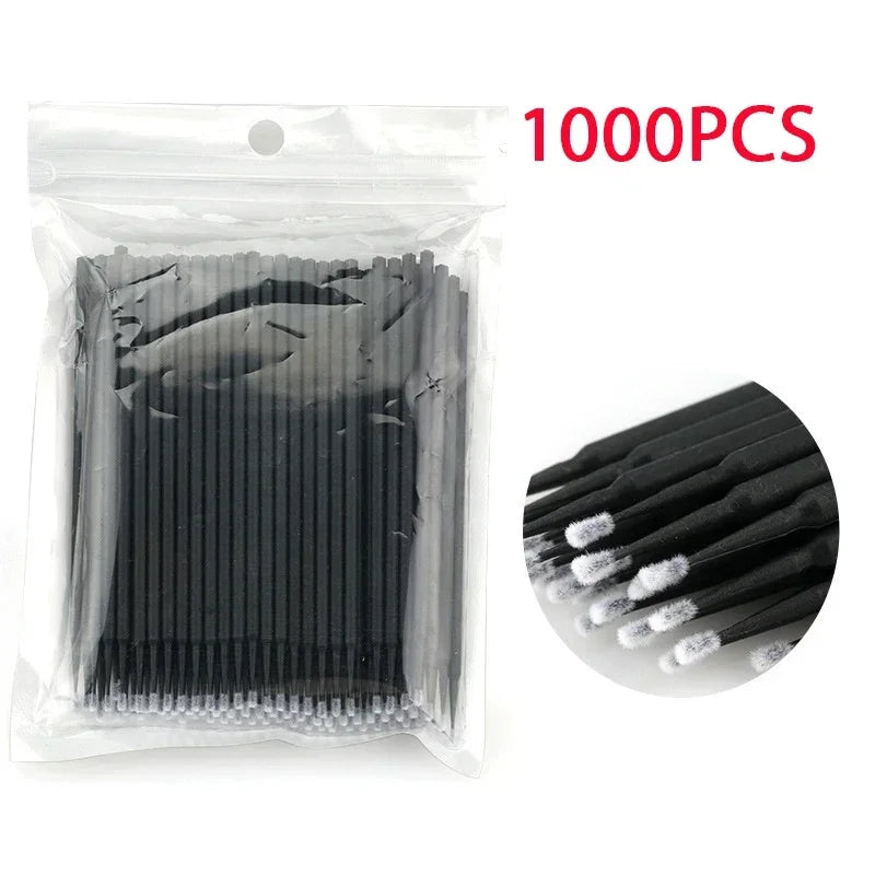 500/1000PCS  Eyelash Brushes Cotton Swab Micro Individual Eyelashes Microbrush Removing Cleaning Lash Extensions Accessori